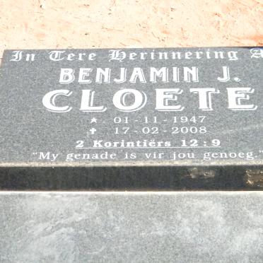 CLOETE Benjamin J. 1947-2008