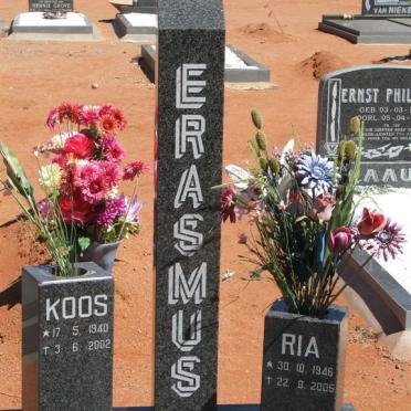 ERASMUS Koos 1940-2002 &amp; Ria 1946-2005