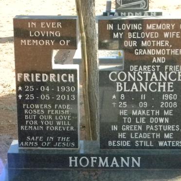 HOFMANN Friedrich 1930-2013 &amp; Constance Blanche 1960-2008