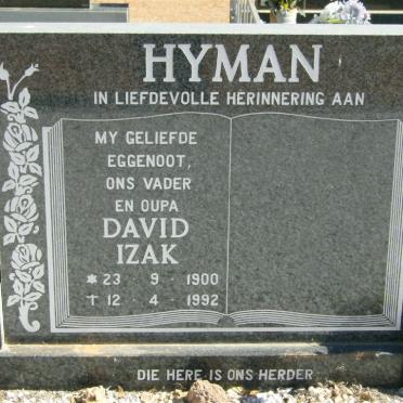 HYMAN David Izak 1900-1992