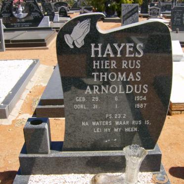 HAYES Thomas Arnoldus 1954-1987