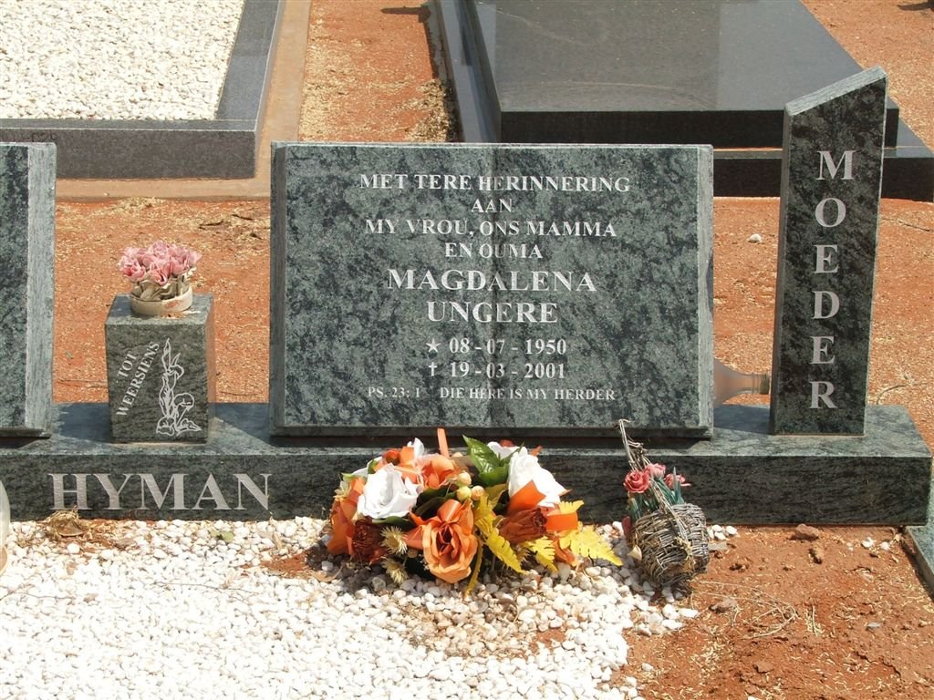 HYMAN Magdalena nee UNGERE 1950-2001