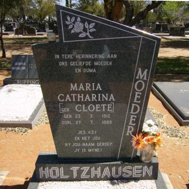 HOLTZHAUSEN Maria Catharina nee CLOETE 1912-1989