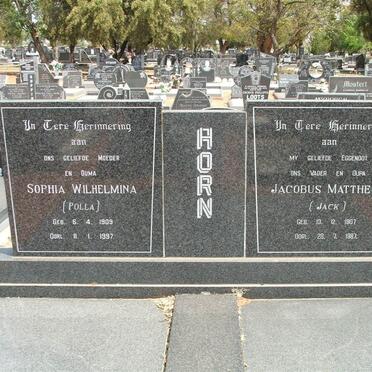 HORN Jacobus Mattheus 1907-1987 &amp; Sophia Wilhelmina 1909-1997
