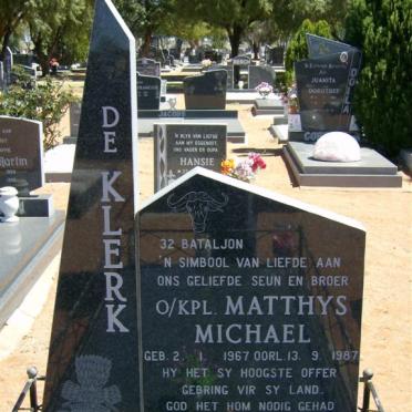 KLERK Matthys Michael, de 1967-1987