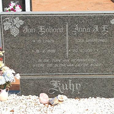 KUHN Jan Rohard 1925-1988 &amp; Anna J.E. CRAFFORD 1935-