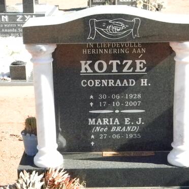 KOTZÉ Coenraad H. 1928-2007 &amp; Maria E.J. BRAND 1935- 