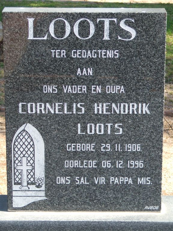LOOTS Cornelis Hendrik 1906-1996