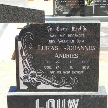 LOUW Lukas Johannes Andries 1916-1978 &amp; Anna Wilhelmina 1914-1998