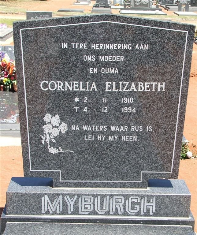 MYBURGH Cornelia Elizabeth 1910-1994