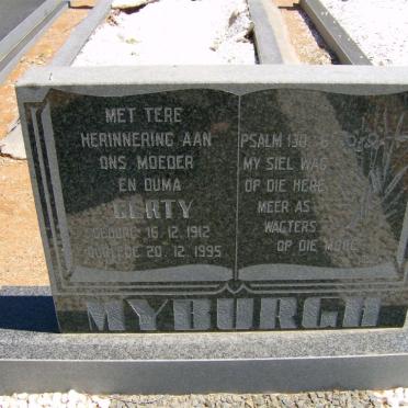 MYBURGH Gerty 1912-1995