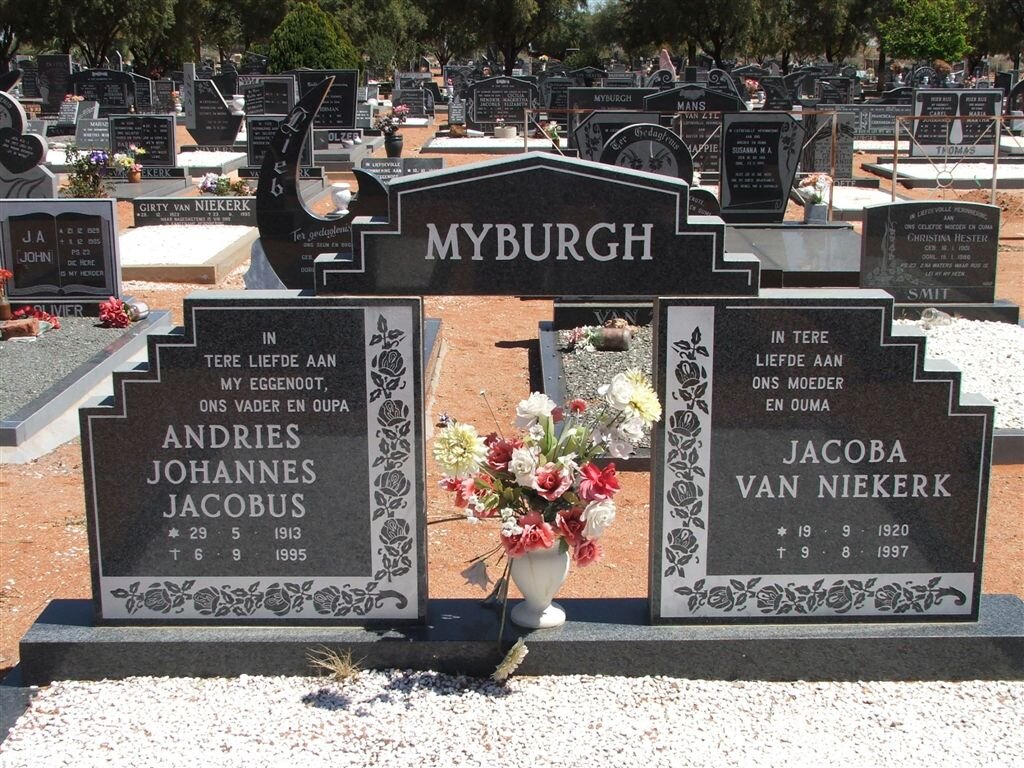 MYBURGH Andries Johannes Jacobus 1913-1995 &amp; Jacoba VAN NIEKERK 1920-1997