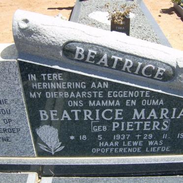MYBURGH Beatrice Maria nee PIETERS 1937-1987