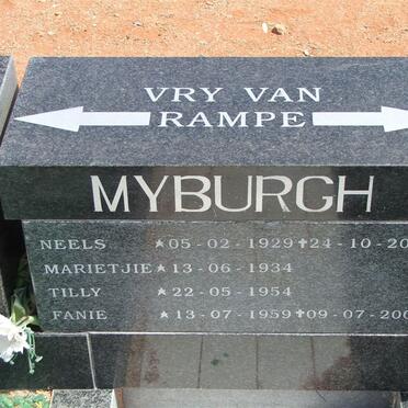 MYBURGH Neels 1929-2001 &amp; Marietjie 1934-  :: MYBURGH Tilly 1954-  :: MYBURGH Fanie 1959-2002