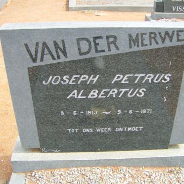 MERWE Joseph Petrus Albertus, van der 1913-1971