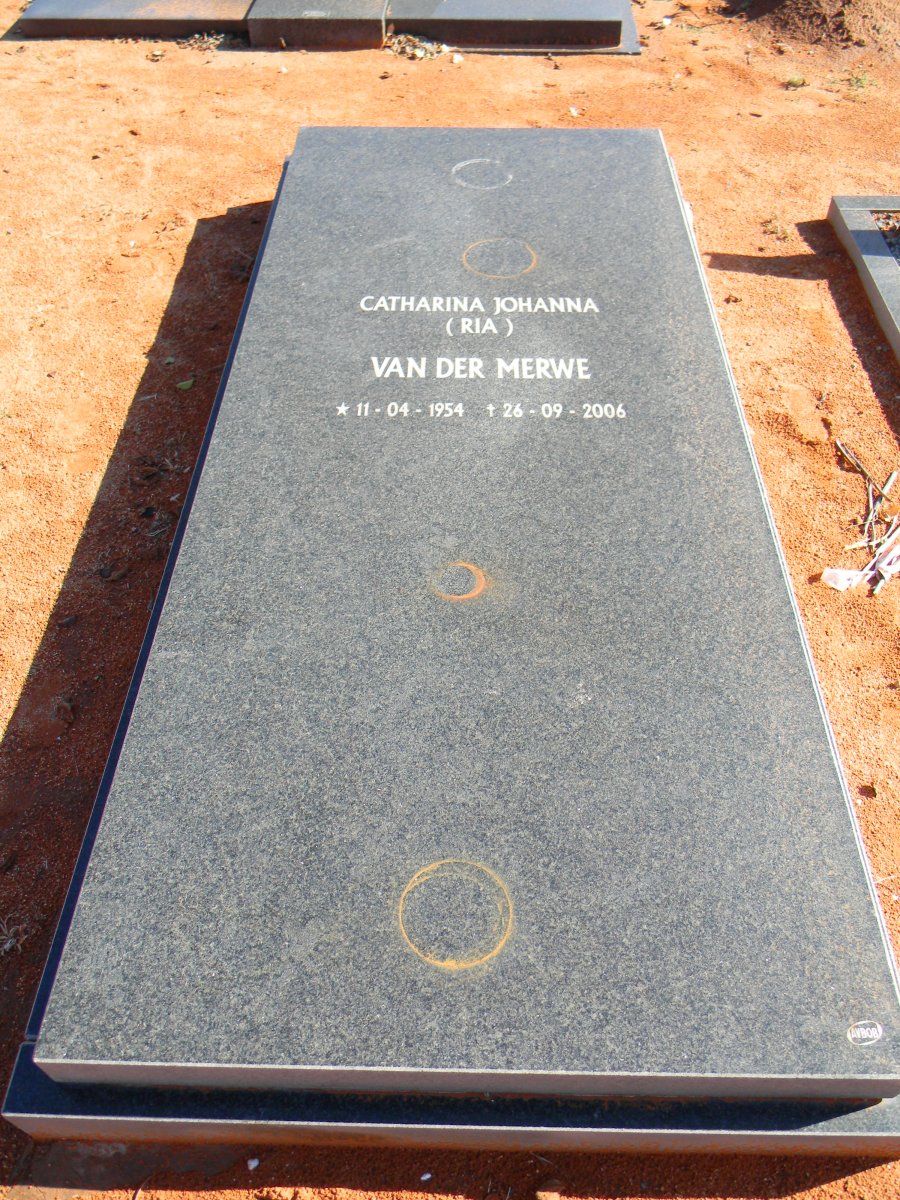 MERWE Catharina Johanna, van der 1954-2006 