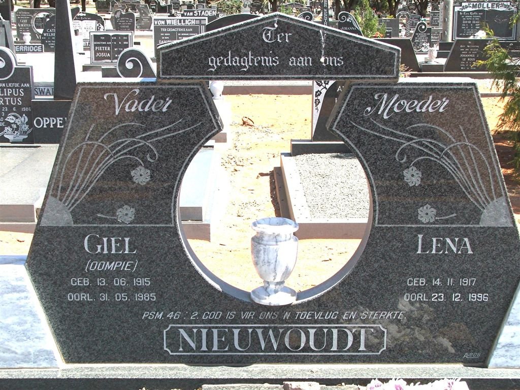 NIEUWOUDT Giel 1915-1985 &amp; Lena 1917-1996