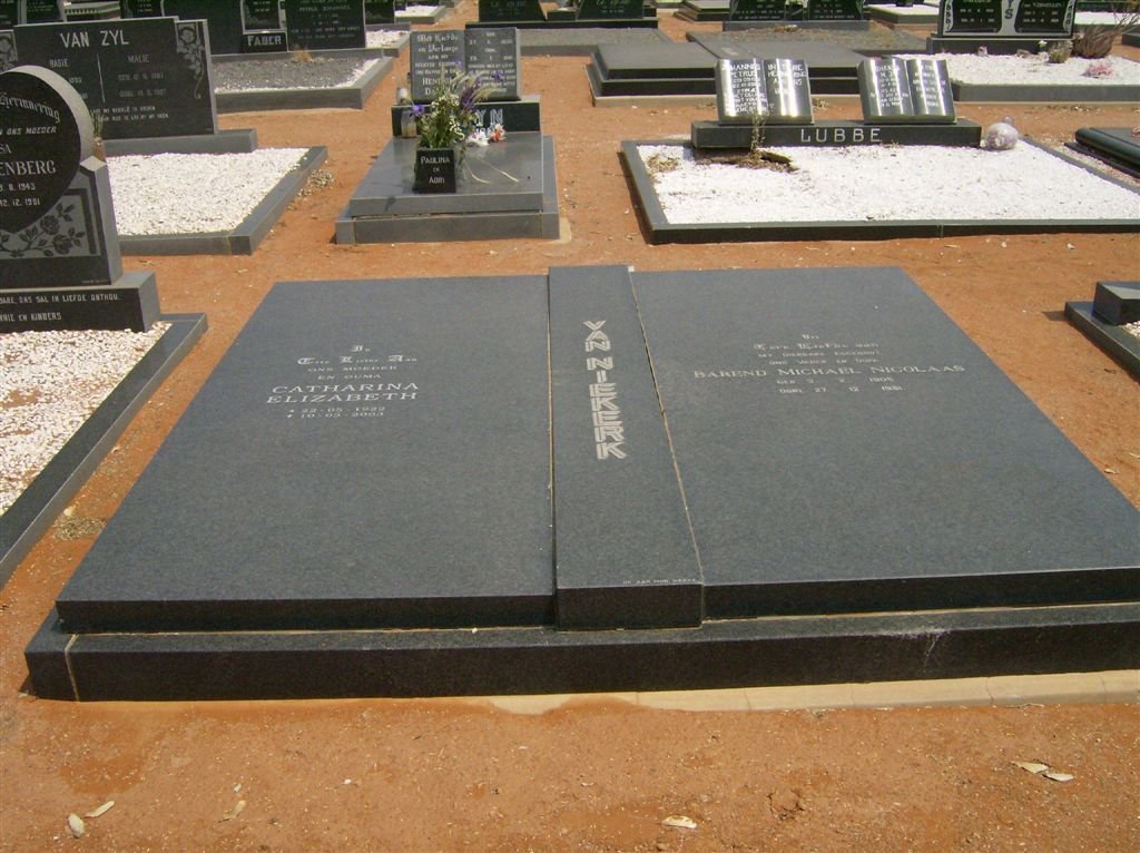 NIEKERK Barend Michael Nicolaas, van 1905-1981 &amp; Catharina Elizabeth 1922-2003
