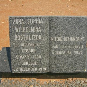 OOSTHUIZEN Anna Sophia Wilhelmina nee VAN ZYL 1900-1979