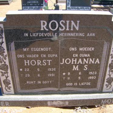 ROSIN Horst 1936-1991 &amp; Johanna M.S. 1923-1993