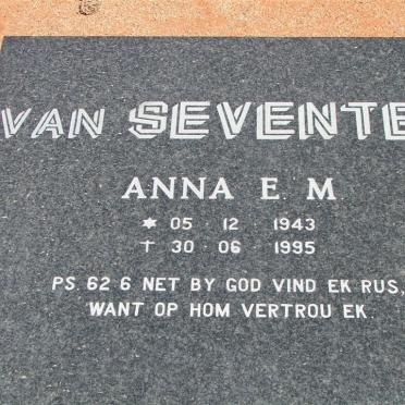 SEVENTER Anna E.M., van 1943-1995
