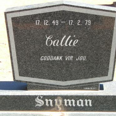 SNYMAN Callie 1949-1979