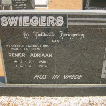 SWIEGERS Renier Adriaan 1926-1983