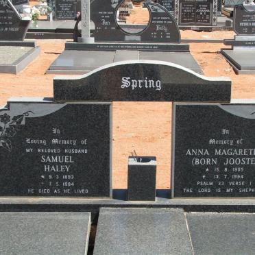 SPRING Samuel Haley 1893-1984 &amp; Anna Magaretha JOOSTE 1905-1994