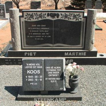 STEENKAMP Piet 1922-1980 :: STEENKAMP Koos 1949-2002