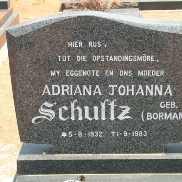 SCHULTZ Adriana Johanna nee BORMAN 1932-1983