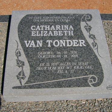TONDER Catharina Elizabeth, van 1930-2005