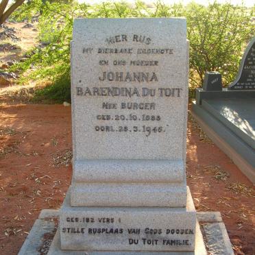 TOIT Johanna Barendina, du, nee BURGER 1888-1946