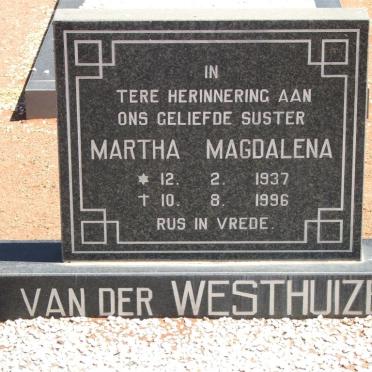 WESTHUIZEN Martha Magdalena, van der 1937-1996