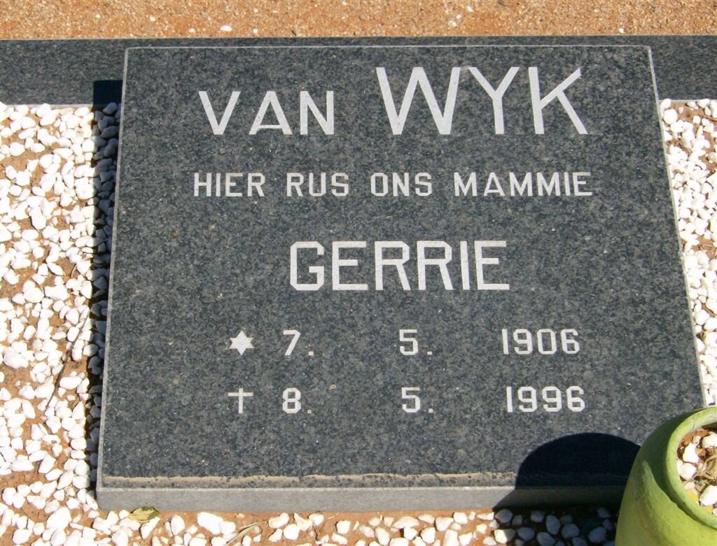 WYK Gerrie, van 1906-1996