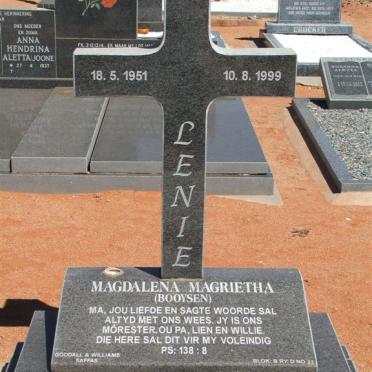WITT Magdalena Magrietha, de nee BOOYSEN 1951-1999