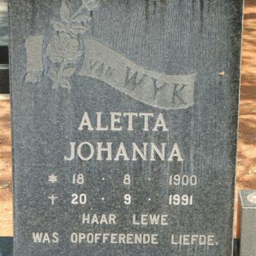 WYK Aletta Johanna, van 1900-1991