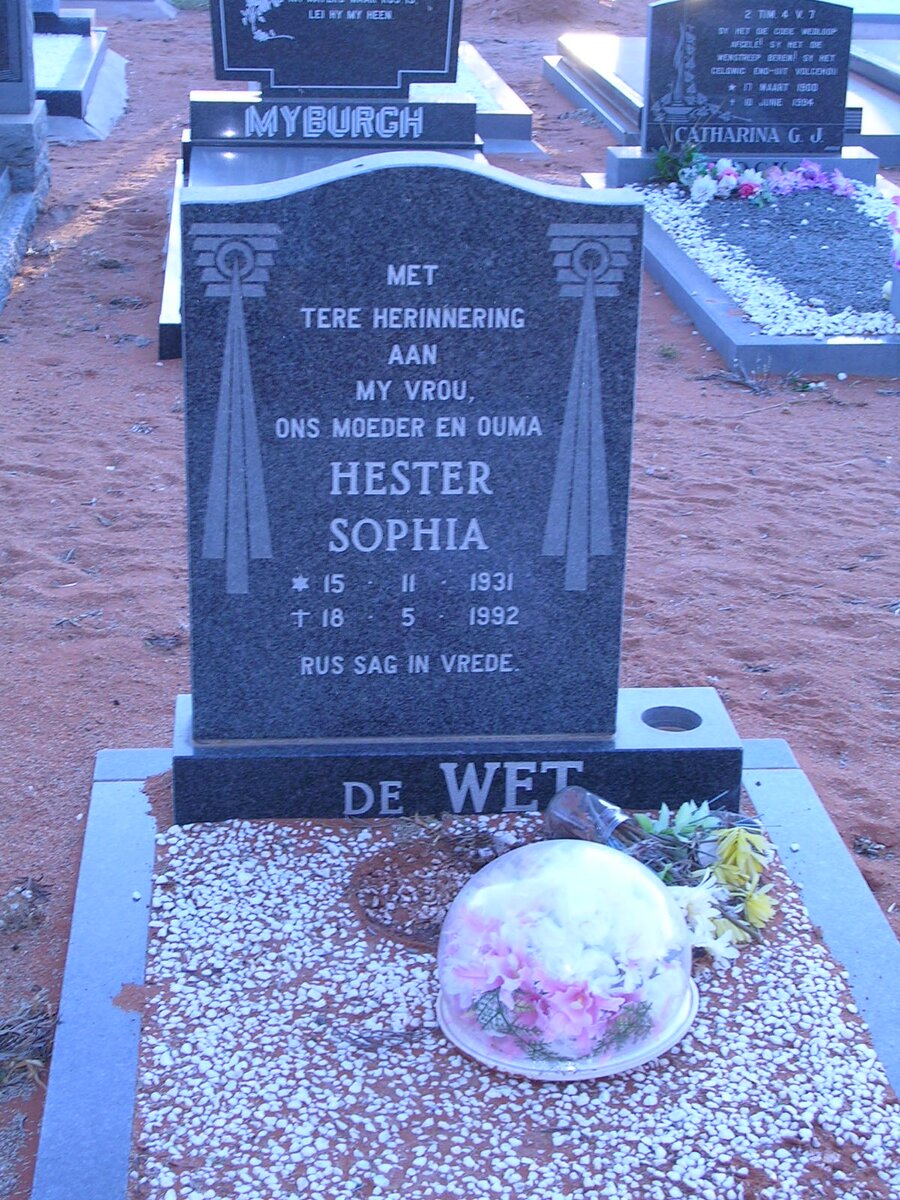 WET Hester Sophia, de 1931-1992