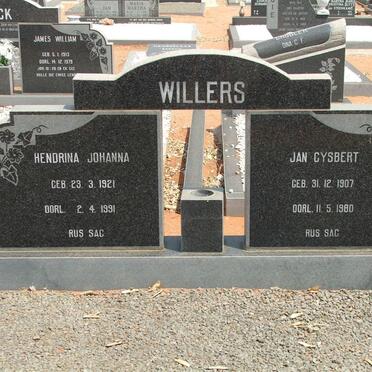 WILLERS Jan Gysbert 1907-1980 &amp; Hendrina Johanna 1921-1991