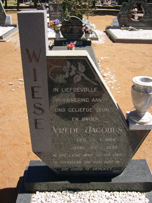 WIESE Vrede Jacobus 1956-1990