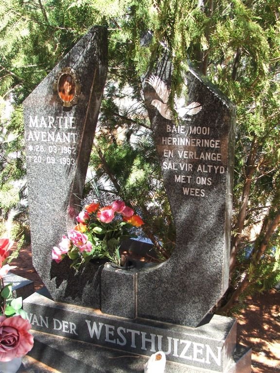 WESTHUIZEN Martie, van der nee AVENANT 1962-1993