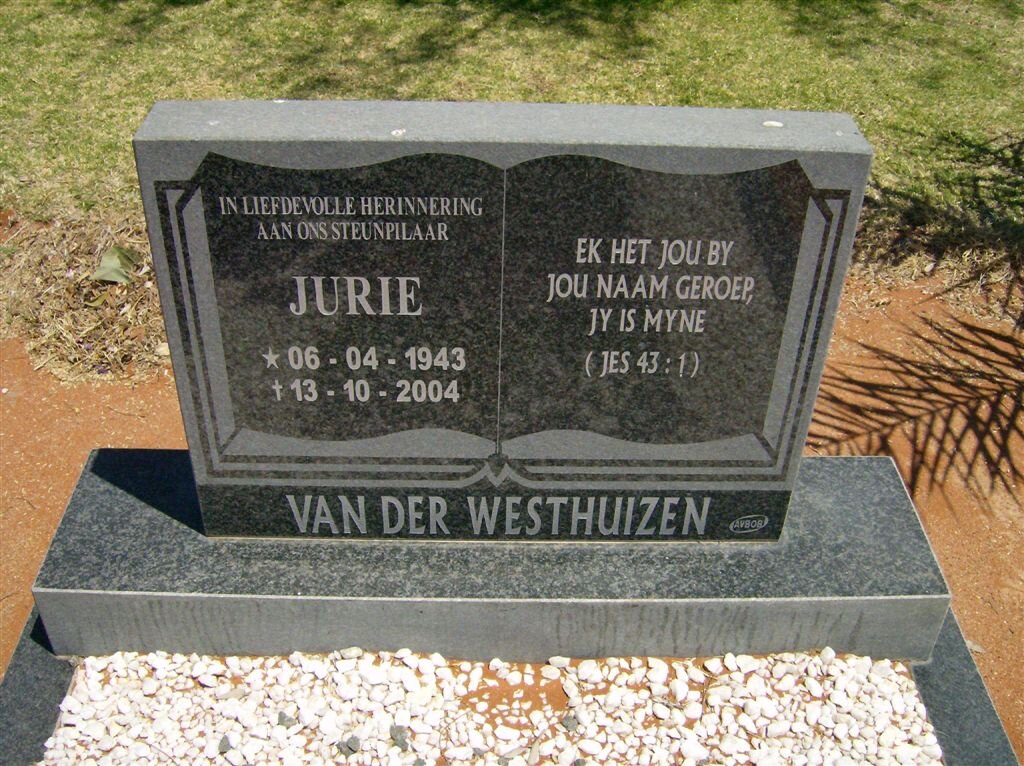 WESTHUIZEN Jurie, van der 1943-2004