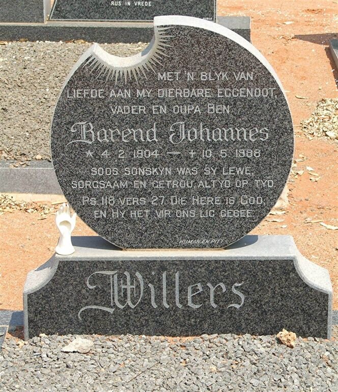 WILLERS Barend Johannes 1904-1988