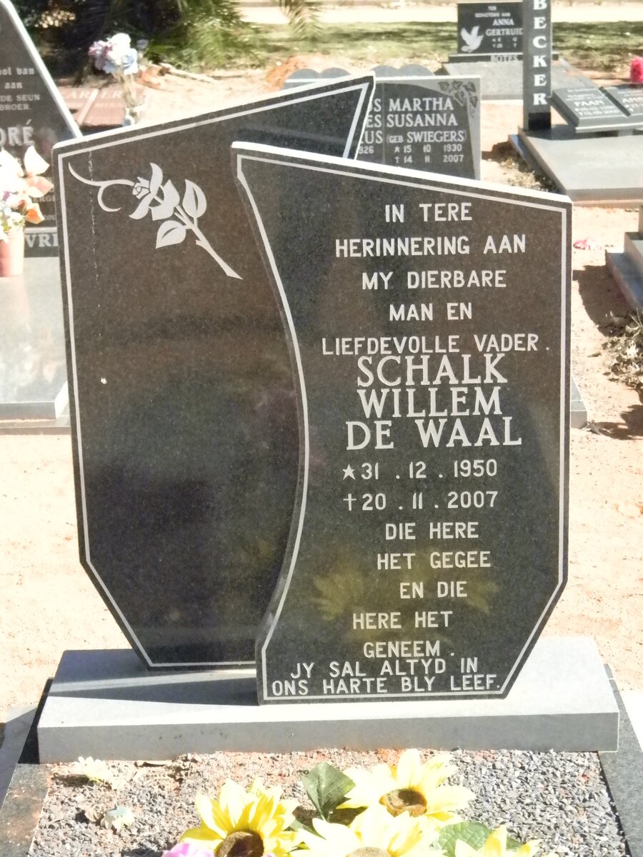 WAAL Schalk Willem, de 1950-2007