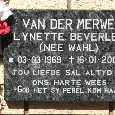 MERWE Lynette Beverley, van der nee Wahl 1969-2008