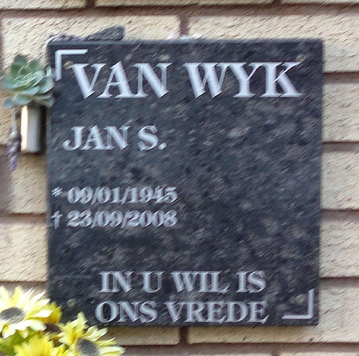 WYK Jan S., van 1945-2008
