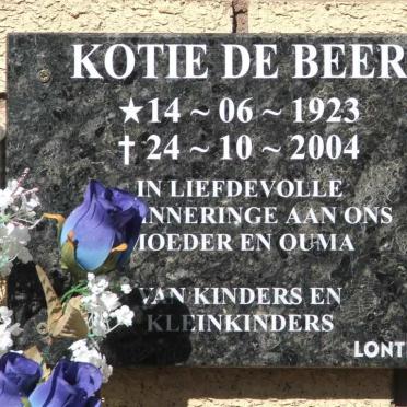 BEER Kotie, de 1923-2004