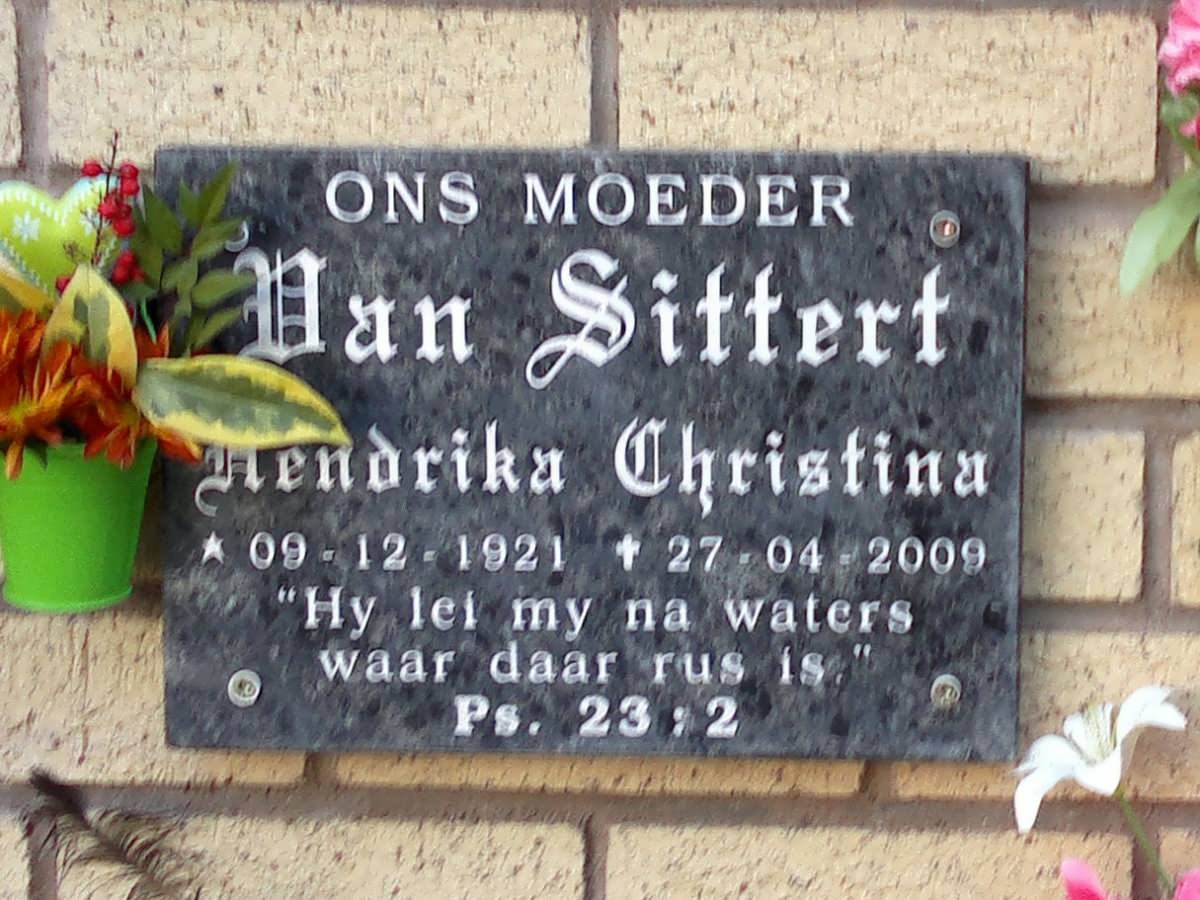 SITTERT Hendrika Christina, van 1921-2009