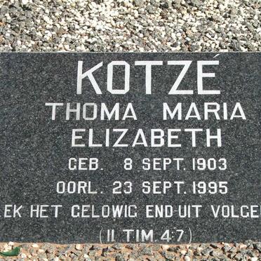 KOTZE Thoma Maria Elizabeth 1903-1995
