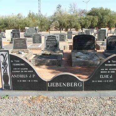 LIEBENBERG Andries J.P. 1881-1956 &amp; Elsie J. 1886-1977