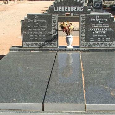 LIEBENBERG Jacobus Johannes 1911-1991 &amp; Janetta Sophia LONGLAND 1909-2001